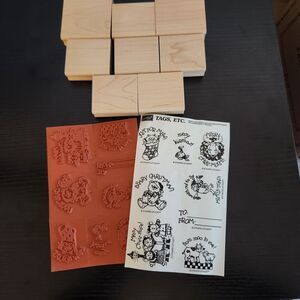 Stampin' Up! Tags, Etc. Wooden Stamp Set VINTAGE 1993 NEW Without Box
